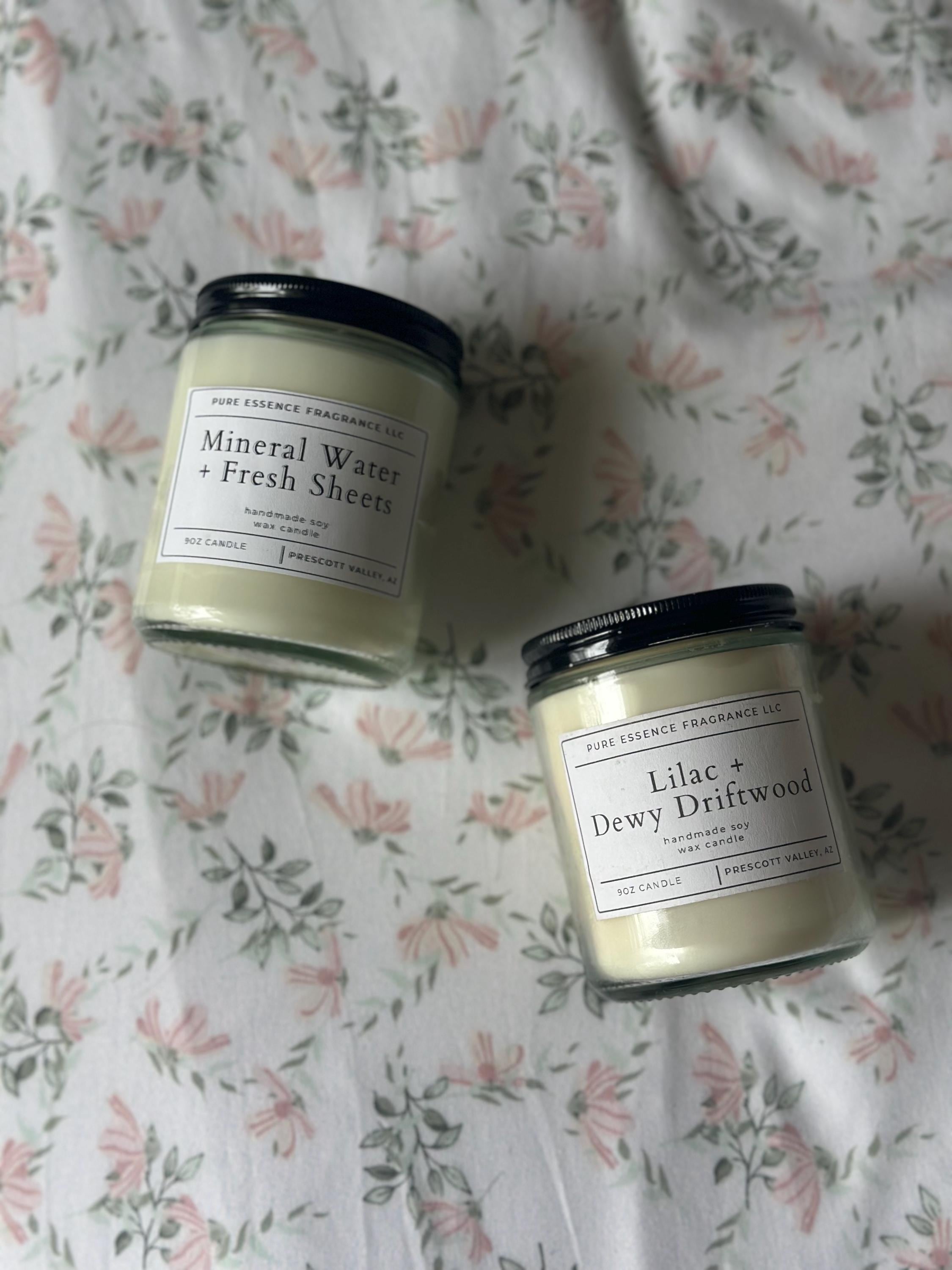Hand Poured Soy Candle with Lid: 9oz Natural Wax, Eco Friendly