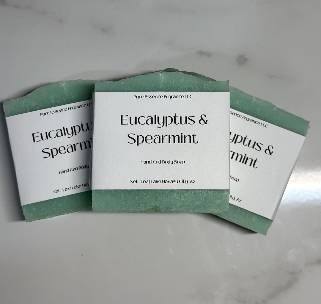 Eucalyptus Spearmint Soap - 100% Coconut Oil Bar - Handmade Vegan Soap ...