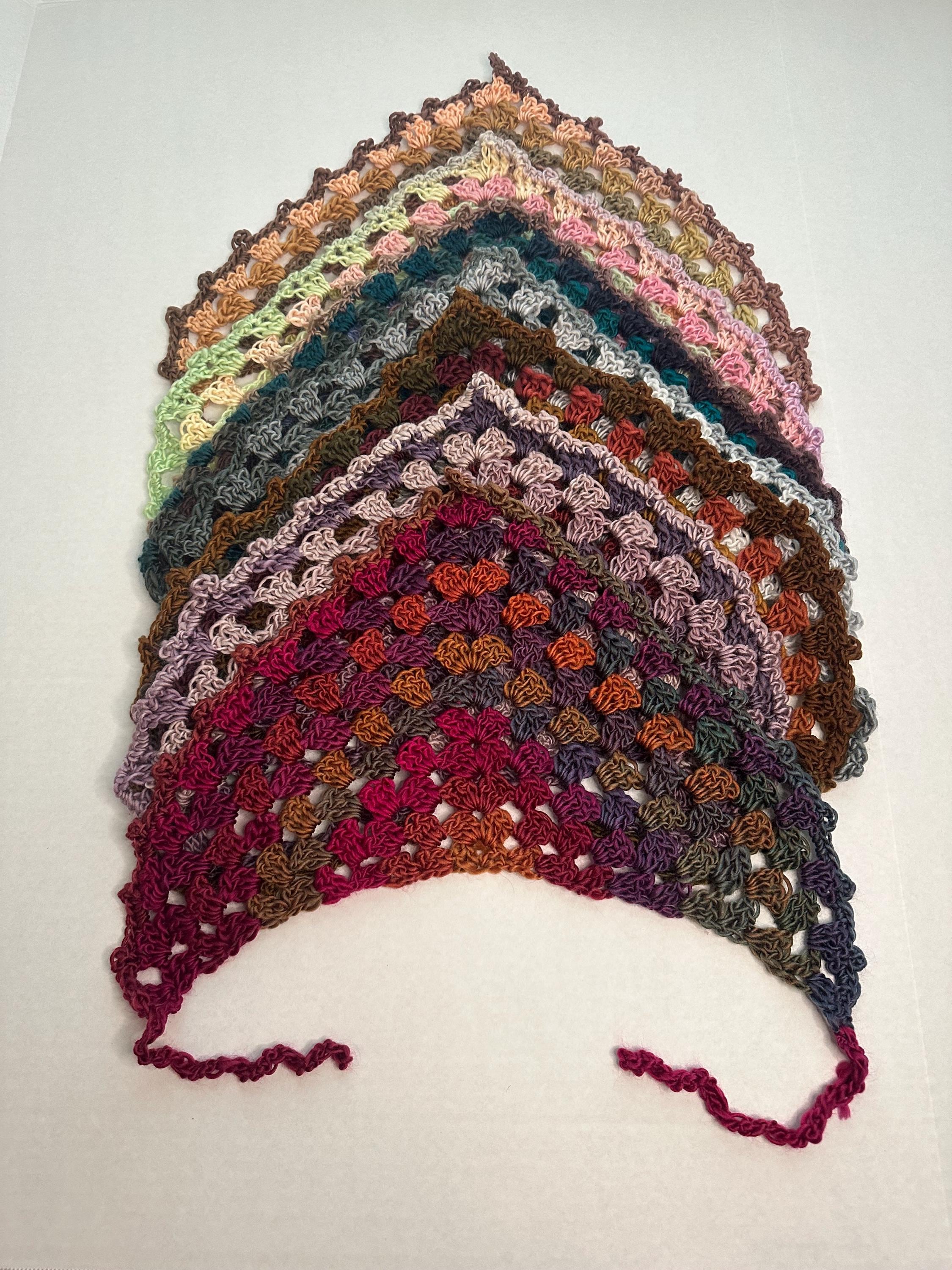 Gradient Bandanas Colorful Gradient Crocheted Bandana With Picot-edge - Etsy