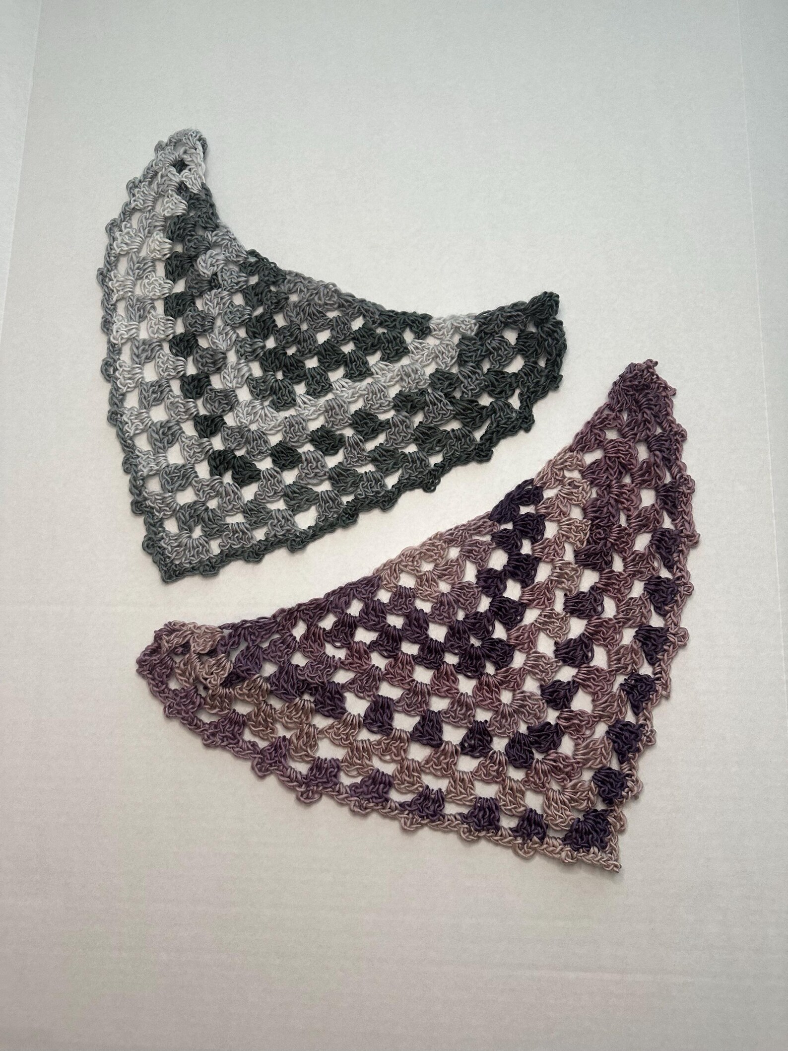 Gradient Bandanas Colorful Gradient Crocheted Bandana With Picot-edge - Etsy