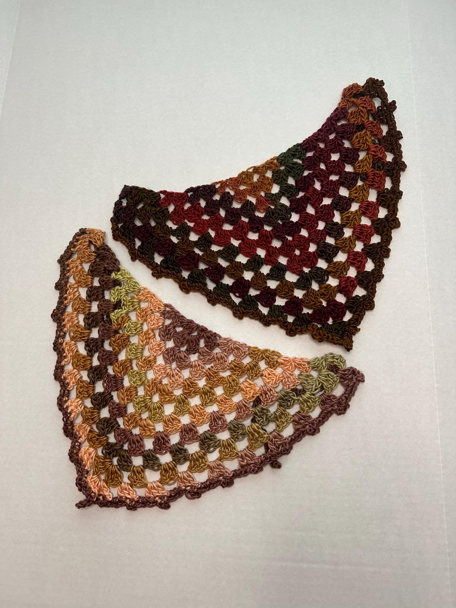 Gradient Bandanas Colorful Gradient Crocheted Bandana With Picot-edge - Etsy