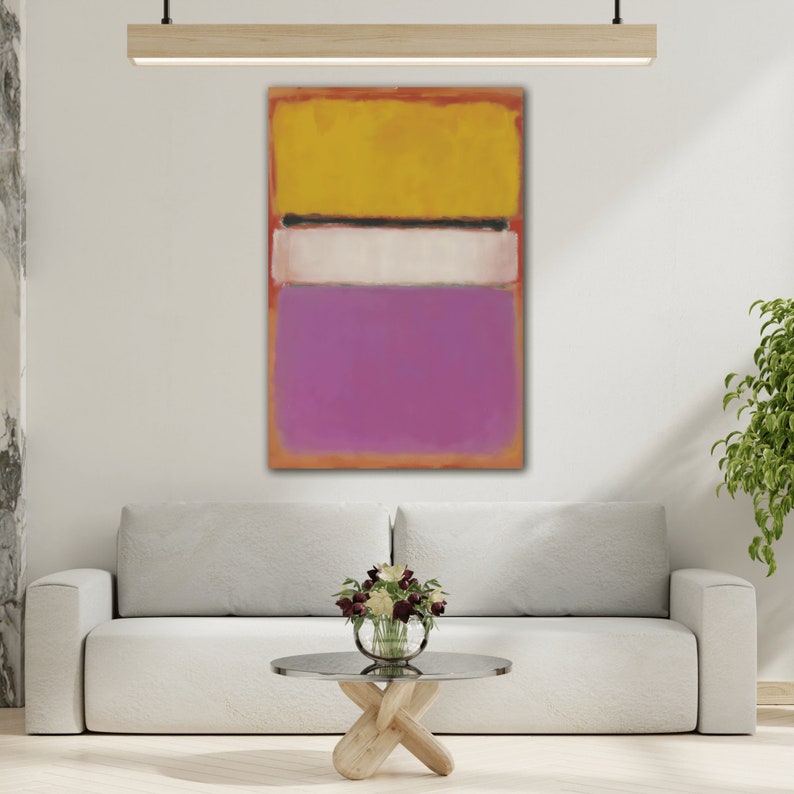 Mark Rothko White Center Yellow, Pink and Lavender on Rose Canvas Print