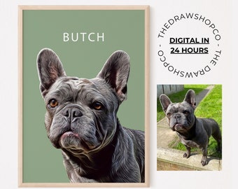 Custom Pet Portrait, Personalised Dog Wall Art, Pet Memorial Idea, Personalised Dog Illustration, Hand Drawn Pet, Cat, Dog, Pet Art, Digital