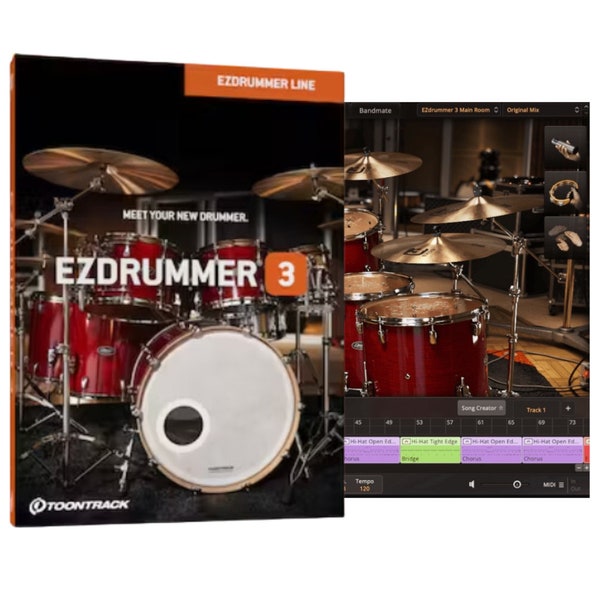 Bibliothèque EZdrummer 3+cœurs | Batterie virtuelle pour Windows