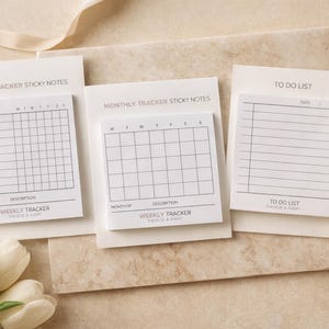 Square Tracker Sticky Notes: To-Do, Weekly, Monthly (3.5 x 3.5 in)