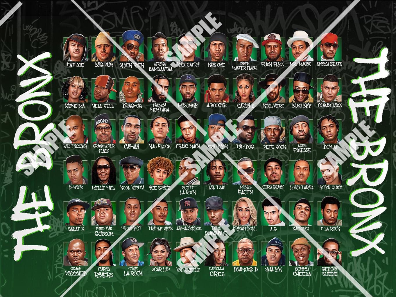 Bronx Hip Hop Legends Poster: Rap Music Wall Art (18x24 - Etsy