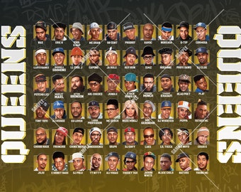 Queens Rap Legends Poster: Hip Hop Music Art Print (18x24 - Etsy