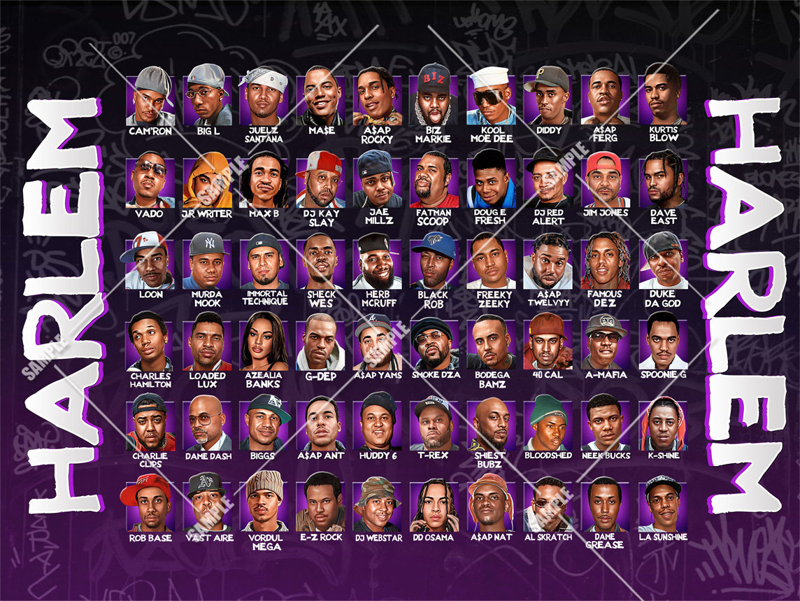 Harlem Rappers Poster: Cam'ron, Dipset, Big L - Hip Hop Wall Art