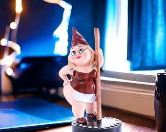 Pole Dancing Gnome, Inappropriate Garden Gnome, Funny Gnome, Female Gnome, Pole Dancer Gnome, Cheeky Gnome, Rude Garden Decor, Funny  Decor