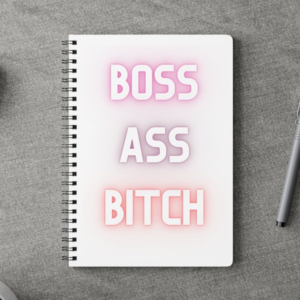 Boss Ass Bitch, A5 Soft Cover Wired Lined Notebook, Gift For Work Colleague, Manager Present, Funny Co-Worker Notepad