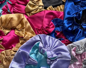 Reversible Bonnet Satin Bonnet Silk Bonnet Hair Bonnet For Sleeping Satin Bonnet For Hair Bonnets For Women Silk Bonnet For Natural Hair
