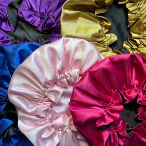 Reversible Bonnet Satin Bonnet Silk Bonnet Hair Bonnet For Sleeping Satin Bonnet For Hair Bonnets For Women Silk Bonnet Natural Hair