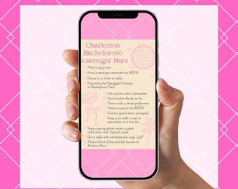 Charleston Bachelorette Scavenger Hunt: Editable Girls Trip Game (Digital Download) MOBILE ONLY