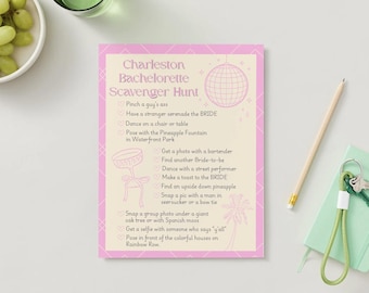Charleston Bachelorette Scavenger Hunt: Editable Girls Trip Game (Digital Download) PDF