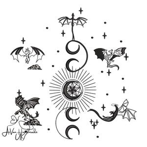 fourth wing book Machine Embroidery, Dragon Fantasty Embroidery Design, Dragon Rider Machine Embroidery File, 5 sizes