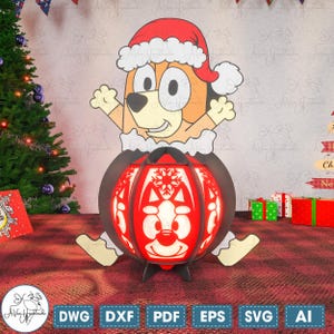 Christmas Cartoon Lantern Svg,Cartoon Character Lantern Paper Svg,Lantern Christmas Lamp Cut File Svg,Lantern Shadow Box,Christmas Decor Svg