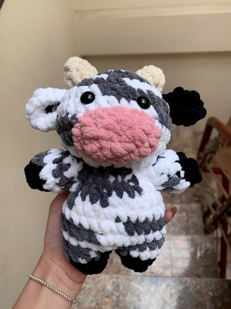 Baby Cow Plush, Cow Crochet Pattern Pdf, Baby Cow Amigurumi, Cute Crochet Animal, Plush Crochet Pattern, Easy Pattern image 1