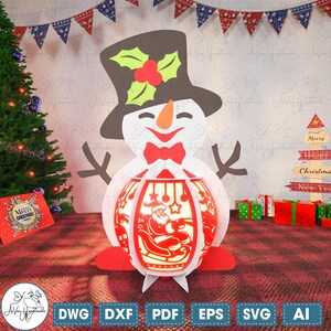 Christmas Snowman Lantern Svg, Kids Christmas Lantern Svg,Lantern Christmas Lamp Cut File Svg,Lantern Shadow Box,Christmas Home Decor Svg