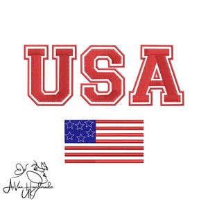 Usa Flag Machine Embroidery, American Flag Embroidery Design, 4th Of July Machine Embroidery File, 5 sizes