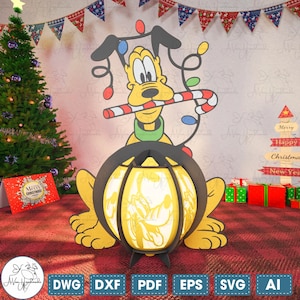 Cartoon Characters Christmas Lantern Svg,Lantern Christmas Lamp Cut File ,Cartoon Lantern Paper Cut File ,Lantern Shadow Box,Christmas Decor