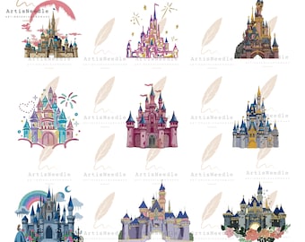 9+ Fairytale Castle Machine Embroidery, Magic Kingdom Embroidery Design, Fairytale Machine Embroidery File, 5 sizes