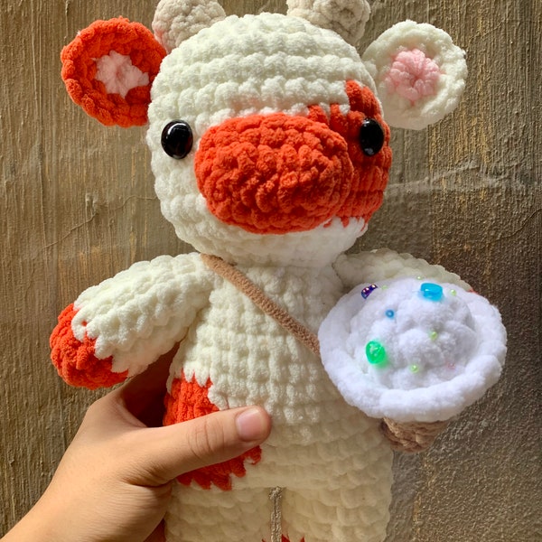 Orange Cow Plush, Orange Cow Crochet Pattern Pdf, Baby Cow Amigurumi, Cute Crochet Animal, Plush Crochet Pattern, Easy Pattern