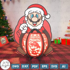 Lantern Christmas Lamp Cut File Svg, Christmas Video Game Lantern, Video Game Character Lantern Svg,Lantern Shadow Box,Christmas Home Decor