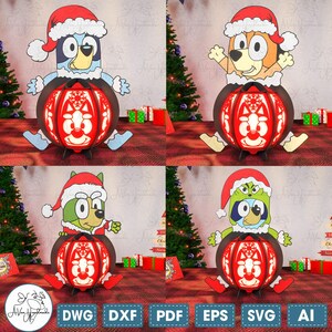 Christmas Bundle Lantern Lamp Cut File Svg,Christmas Cartoon Lantern Svg, Cartoon Character Lantern Svg,Lantern Shadow Box,Christmas Decor