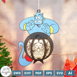 Cartoon Character Lantern Svg, Cartoon Lantern Svg, Lantern Lamp Cut File Svg, Home Decor,Cartoon Paper Cut File Svg,Chandelier Shadow Box