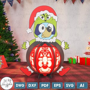 Cartoon Character Lantern Paper Svg,Christmas Cartoon Lantern Svg,Lantern Christmas Lamp Cut File Svg,Lantern Shadow Box,Christmas Decor