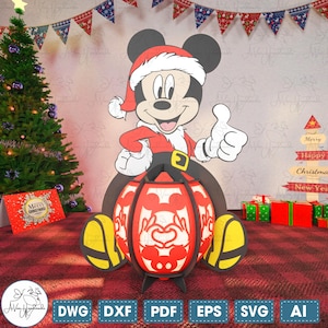 Christmas Cartoon Lantern Paper Cut File Svg,Cartoon Mouse Lantern Svg,Lantern Christmas Lamp Cut File ,Lantern Shadow Box,Christmas Decor