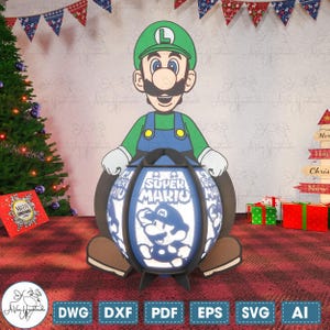 Personaggio del videogioco Lanterna in formato Svg, Lanterna del videogioco Carta tagliata File in formato Svg, Lanterna Lampada di Natale in formato Svg, Decorazione della camera dei bambini, Decorazioni per la casa