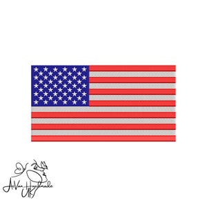American Flag Machine Embroidery, USA Flag Embroidery Design, 4Th Of July Machine Embroidery File, 5 sizes, Instant Download