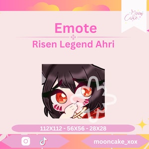 Cute Chibi Risen Legend Ahri l emotes for Streaming: Twitch, Discord, YouTube| Cute Emote | Discord Stickers | Stream Emotes