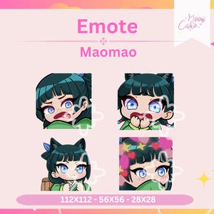 Green Hair Blue Eyes Cute Girl Chibi Emote  for Twitch - Discord - Custom Twitch Emotes - Discord Emotes - Discord Stickers - Stream Emotes