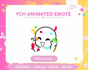 YCH Animated Confetti Emote  | Customizable emote |  twitch | Youtube, Discord
