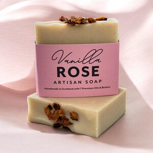 Organic Rose Soap Bar: Rhassoul Clay, Vegan Artisan Soap