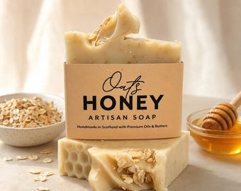 Organic Oats & Honey Artisan Soap: Cold Processed Soap, Handmade in Scotland