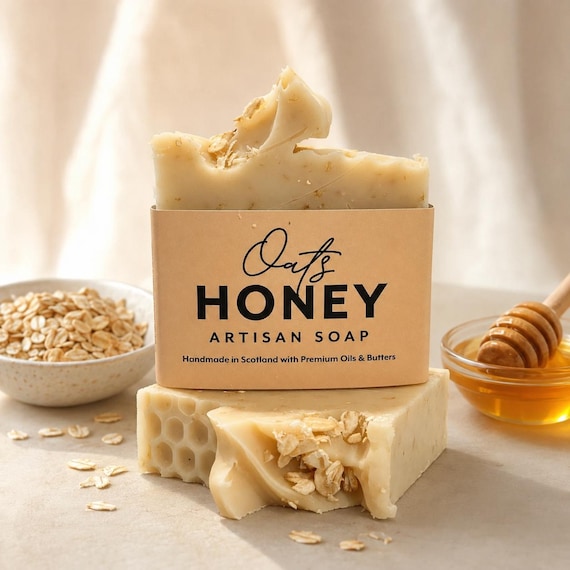 Organic Oats & Honey Artisan Soap: Cold Processed Soap, Handmade in Scotland