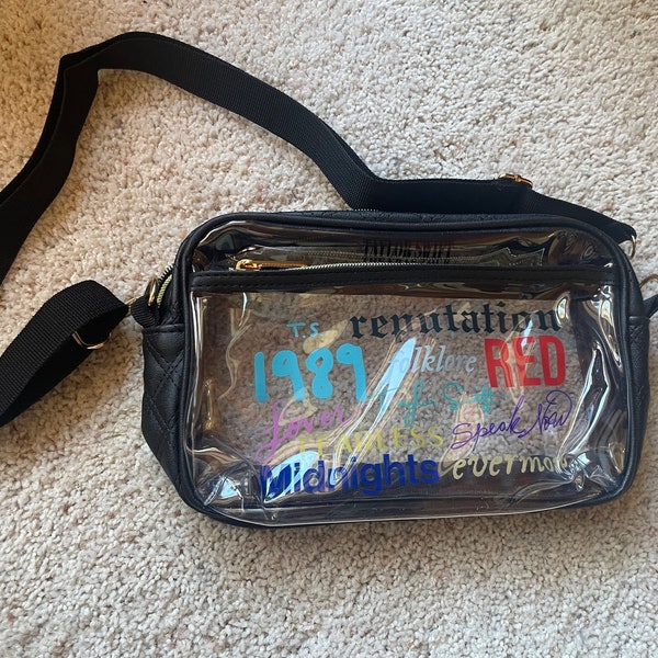 Stadionzugelassene klare Taylor Swift Eras Tour Tasche - Umhängetasche, Geldbörse, Konzert