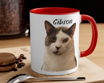 Personalised Pet Mug, Cat Coffee Mug, Pet Memorial, Gift Idea for Cat Lovers, Cat Mom, Custom Cat Portrait, Digital Proof before printing