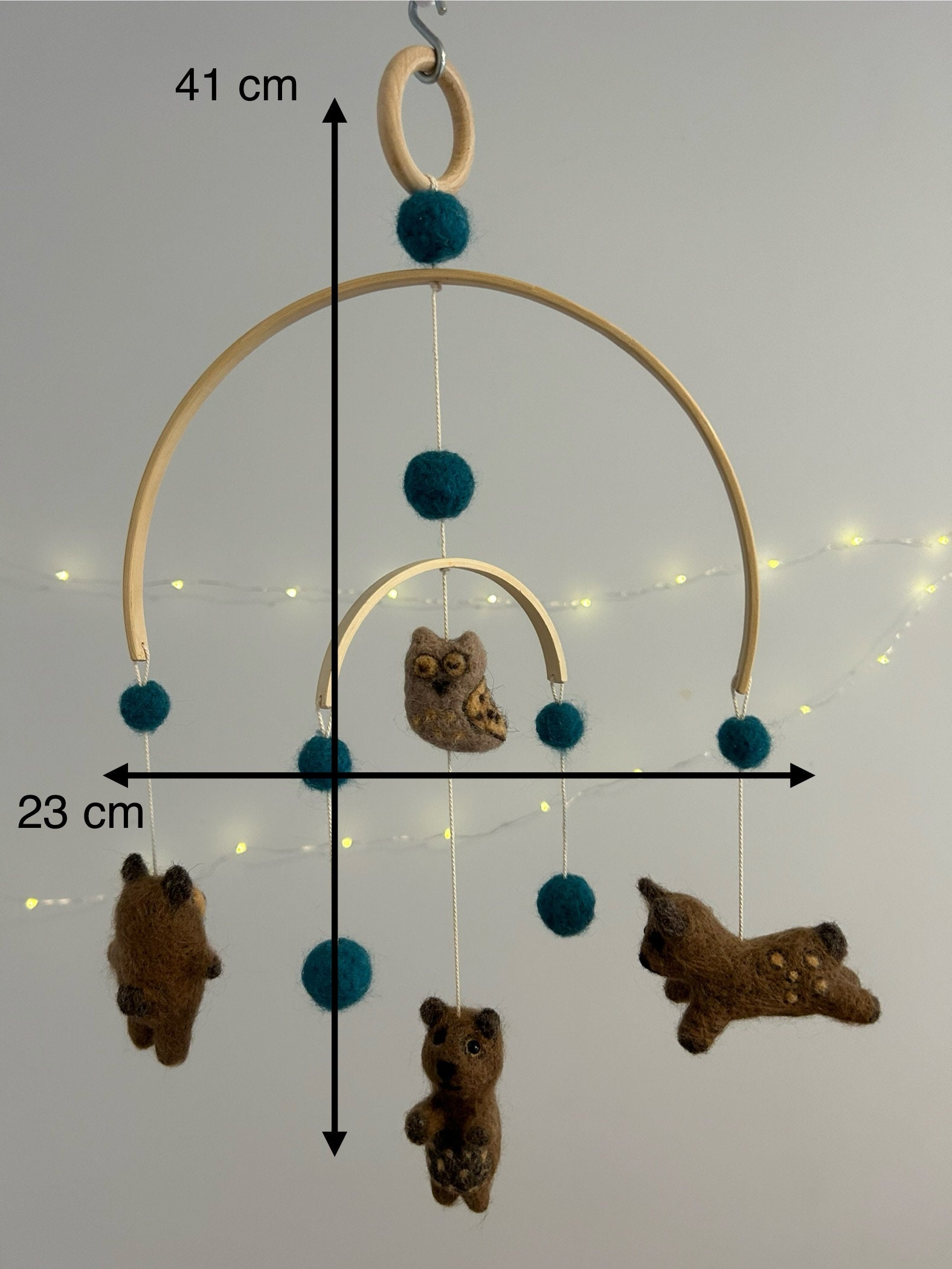 Mobile Oursons En Laine Feutrée ,décoration Chambre Bébé, Cadeau