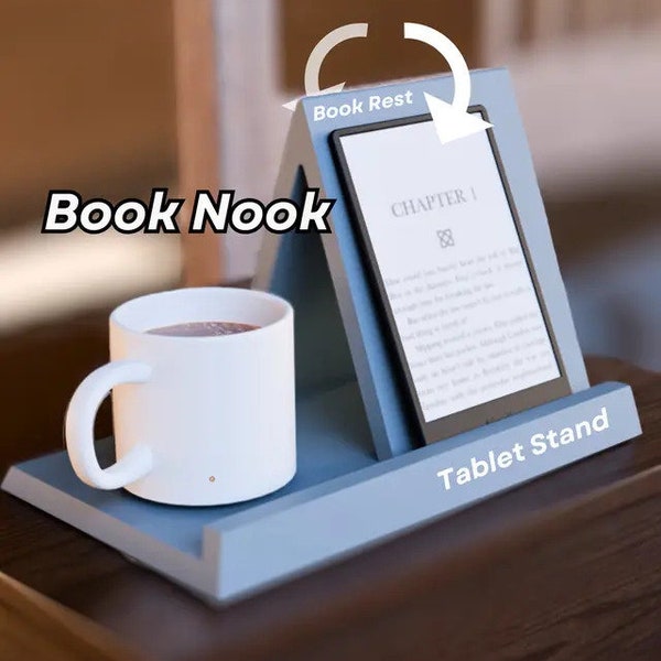 Buch/Tablethalterung für Kindle oder Ebooks mit Untersetzer, Tabletständer, Kindle Zubehör