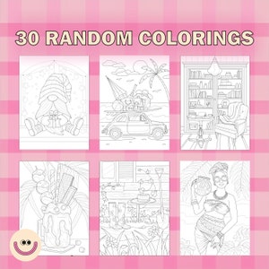 30 different coloring pages for adults, digital download, printable coloring pages, coloring book for adults and children, KDP