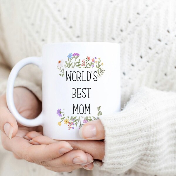 World's Best Mom Mug Boho Mug Mothers Day Birthday Gift Coffee Cup Tea Cup Gift For Mom Gift Ideas Christmas Gift Perfect Gift for Her