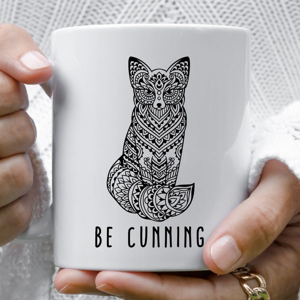 Mandala Be Cunning Fox Spirit Animal Birthday Gift Coffee Cup Tea Cup Gift For Her Gift For Mom Gift Ideas Christmas Gift Mothers Day