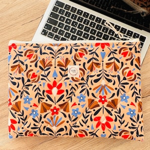 Boho Floral MacBook Sleeve – Handmade Quilted Laptop Case