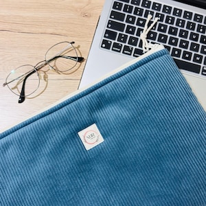 Custodia per laptop in velluto a coste fatta a mano – Borsa morbida in velluto a coste per MacBook, iPad, tablet – Regali per donne, protezione e stile