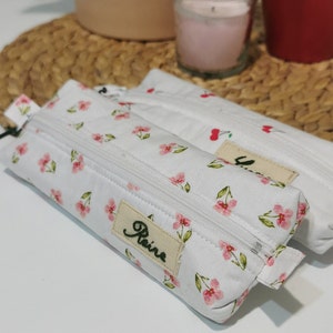 Astuccio portapenne fatto a mano con motivi divertenti - tasca con cerniera, organizer per penne, regalo perfetto per ragazze e studentesse