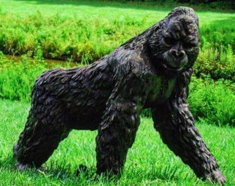 Large bronze gorilla sculpture